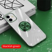 EGNMCR For 12 6.1 Clear Ultra Slim Soft Electroplated Frame Case Ring Stand phone cover