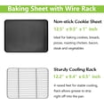 thumbnail image 3 of E-far Nonstick Baking Sheet with Rack Set, 12.5 x 9.5 x 1 Inch Cookie Sheet Baking Pan with Cooling Rack for Oven, Commercial Grade & Non-Toxic, Easy to Clean, 3 of 7