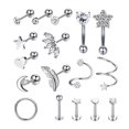 thumbnail image 4 of maskred 17 Pcs Boucles d'Oreilles Élégantes en Acier Inoxydable Bijoux Bagues de Nez Argent 5Ensemble, 4 of 6