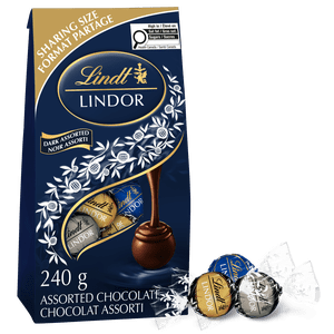Lindt LINDOR Truffes de chocolat noir assorties, 240-Gram sac