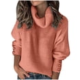 thumbnail image 2 of EGNMCR Pull Col Roulé pour Femmes, Pulls pour Femmes et Pull Décontracté d'Hiver pour Femmes Blouse à Col Roulé Tricot Manches Longues Hauts Unis Pulls pour Femmes, 2 of 8