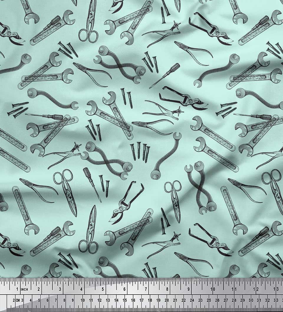 Soimoi Green Cotton Voile Fabric Tools Hardware Fabric Prints By Yard 56 Inch Wide