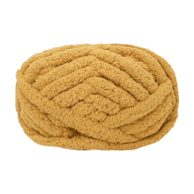 Luzkey Chunky Wool Yarn Jumbo Yarn Washable Hand Knitting DIY Weight Yarn Bulky Yarn for Tapestry Bed Fence Throw Rug Making Ginger Yellow