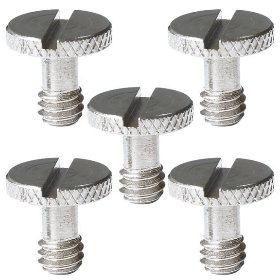 Miangastore 5PCS 1/4 inch Flat Head Screw Slotted Camera Gimbal Screw Quick Release Adapter for DSLR Camera Tripod Light Stand - British System (Silver)