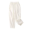 thumbnail image 1 of Birdeem Womens Solid Elastic Embroidered Cotton Hemp Capris, 1 of 3