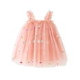 thumbnail image 2 of JDQJBZ Robe Sans Manches pour Filles, Tutu en Maille à Fleurs Brodées, Tenue de Fête pour 1 à 7 Ans, 2 of 5