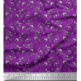 thumbnail image 1 of Soimoi Crepe Silk Fabric Leaves & Floral Block Print Fabric by The Yard 42 Inch Wide, 1 of 3