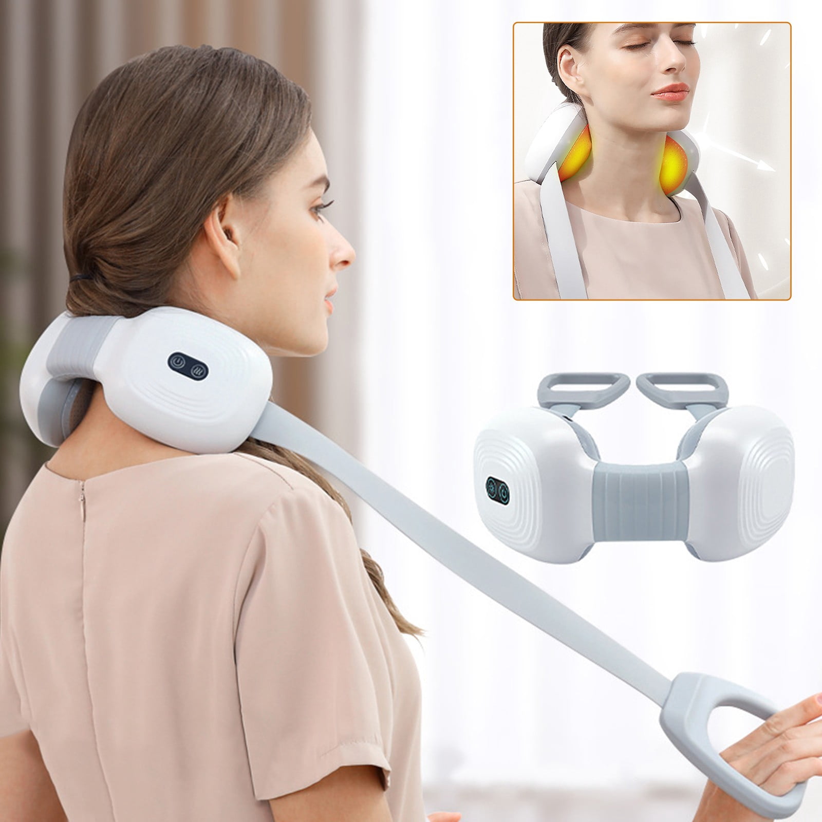 Dvkptbk Cervical Massager Cervical Neck, Rechargeable Shoulder and Neck, Household Multifunctional Kneading, Hot Compress, Trapezius Muscle Massage, Shawl Home Essentials