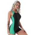 thumbnail image 3 of Miaeowve One-piece Swimsuit Back Straps Cross Tummy Control Swimwear Rash Guard Athletic Wetsuit Bathing Suit Mint Green XXL, 3 of 6