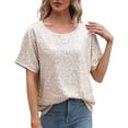thumbnail image 1 of Hauts à Paillettes pour Femmes Scintillants Col Roulé Simulé pour Femmes Manches Longues Blouses à Paillettes Courtes à Sequins Chandail de Course pour Femmes Chemises à Manches pour les Fêtes T-Shirt Foncé Soirée en Boîte de Nuit, 1 of 5