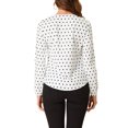 thumbnail image 3 of INSPIRE CHIC Blouse Chemise à Manches Longues à Col à Volants pour Femmes, Rentrée Scolaire, Saint-Valentin, TP, Blanc, Noir à Pois, 3 of 8