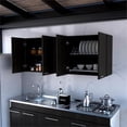 thumbnail image 3 of Pemberly Row Armoire Murale Moderne Deux Tablettes Bois d'Ingénierie Noir, 3 of 7