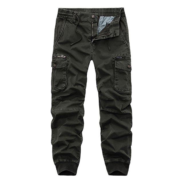 RXIRUCGD Salopette Délavée à Multiples Poches pour Homme, Pantalon Décontracté d'Extérieur, Vert Armée, Taille : TG