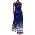 thumbnail image 2 of Robes d'Été pour Femmes 2023 Tendance Mode pour Femmes Col en V Sans Manches Été Soirée Fête Imprimé Dames Poche Gilet Longue Robe Taille Empire Robes pour Femmes 2023 en Liquidation, 2 of 6