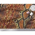 thumbnail image 2 of Soimoi Orange Rayon Crepe Fabric Leopard & Snake Animal Skin Print Sewing Fabric Yard 46 Inch Wide, 2 of 3