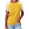 thumbnail image 1 of FAIWAD Hauts Grande Taille pour Femmes Blouse d'Été à Imprimé Rayé Manches Courtes Col Rond T-Shirts Tuniques Décontractées Tee, 1 of 3