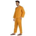 thumbnail image 3 of Inkmeso Ensemble de Pyjama Classique Uni en Coton, Pyjama Boutonné pour Hommes, 2 Pcs, Tenue de Nuit, 3 of 7