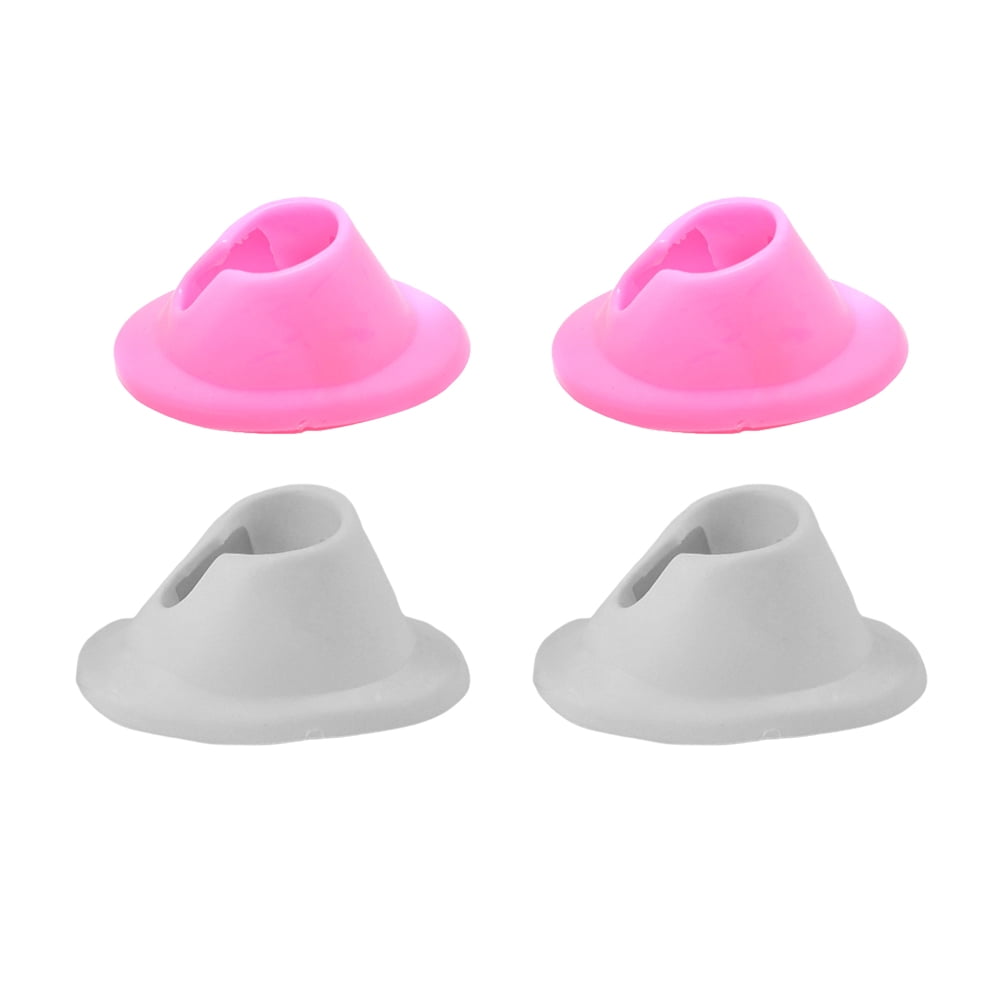 MasteelfCA 4pcs Practical Nail Polish Bottle Base Holder Nail Art Manicure Tools Nail Art Supplies Nail Polish Bottle Rack for Home Shop (Pink + White)