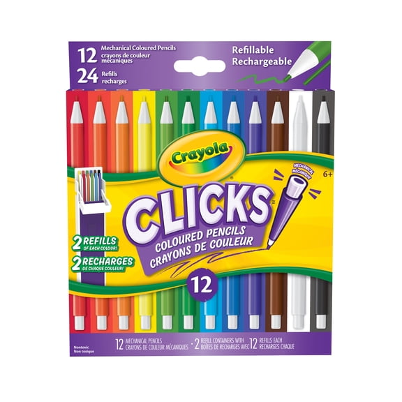 Crayons de couleur mécaniques Clicks Crayola, ensemble de 12