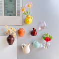 thumbnail image 2 of Visland Ceramic Flower Vase Fridge Magnet 3D Plants Vase Refrigerator Magnet Home Office Kitchen Locker Mini Simulation Vase Decoration, 2 of 8