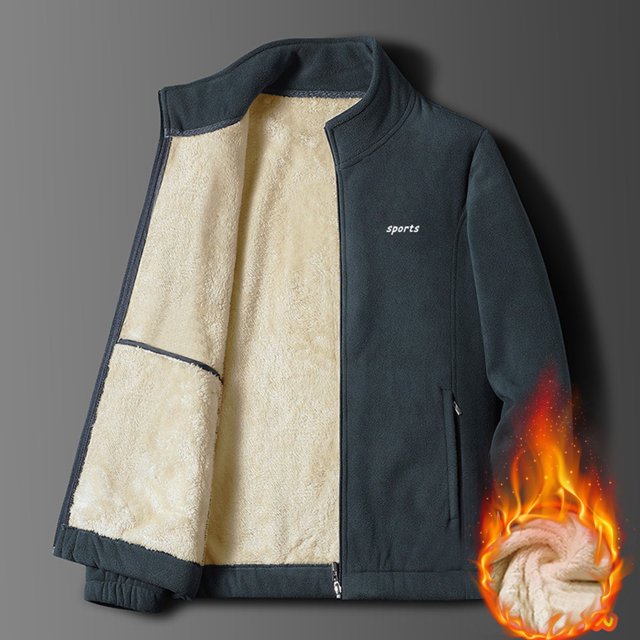 LOVZFMLL Jackets for Men's Padded Thickened Shaker Fleece Collar Fall And Winter Jacket Coat