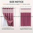 thumbnail image 3 of Estbridge [Rideau en Polyester 71*74 Po] Polyester 71*74 Po Ensemble de Rideau de Douche pour Salle de Bain d'Hôtel / Multiples Couleurs, Tissage Gaufré Sans Crochets, Doublure à Boutons-Pression, Dessus en Maille pour Fenêtre, 230 G/m2, Lavable, Gomme, 3 of 7