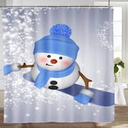 Christmas DecorationsShower CurtainChristmas Shower Curtains For Bathroom Cute Snowman Bathroom Curtains Decor With Hooks Shower CurtainPolyester shower curtain