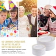 thumbnail image 5 of Gold Plastic Plates Set of 60  Disposable Plastic Party Plates with Gold Rim 30 Dinner Plates 10” and 30 Salad Dessert Appetizer Plates 7”  Elegant Fancy Heavy Duty Wedding Party Plates, 5 of 5