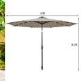 thumbnail image 3 of Costway 10' Solar LED Lighted Patio Market Umbrella Shade Tilt Adjustment Crank Tan, 3 of 8