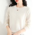 thumbnail image 5 of Duoif Chandails pour Femmes Chandails Légers Tendance pour Femmes Manches Longues Col Rond Léger Doux Tricoté Chandail Blouse Tricotée Chandails pour Femmes Hauts pour Femmes Blanc P, 5 of 5