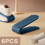 Suncoda Adjustable Shoe Rack, 6Pc Space-Saving 2-Layer Shoe Rack Shoe Shoe Rack