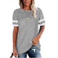 thumbnail image 4 of T-shirt Basique Tricoté d'Été Uni pour Femme, Coton Décontracté, Manches Courtes, Tee-Shirts, Hauts pour Femme, 4 of 5