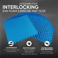thumbnail image 3 of BalanceFrom 18-Pack 24”x24” Interlocking Foam Puzzle Exercise Mat, 1” Thick, Blue, 3 of 9