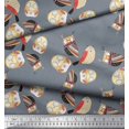 thumbnail image 2 of Soimoi Georgette Viscose Fabric Bird & Owl Kids Decor Fabric Printed Yard 42 Inch Wide, 2 of 3