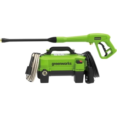 Greenworks 1700 PSI and 1.2 GPM Pressure Washer - Ultra Compact & Lightweight, Ideal for Cleaning patios, Decks, Sidewalks, Outdoor Furniture, Bikes, Cars, and Small Driveway Areas.