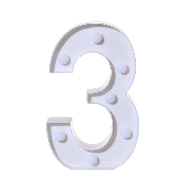 Lumières Numériques à LED Alphabet s'Illuminent Plastique Blanc Numérique Debout Suspendu 3