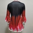 thumbnail image 3 of Maoww Gradient Color T Shirt Women Casual Button Round Collar Ruffle Sleeve Blouse Swing Loose Top, 3 of 9