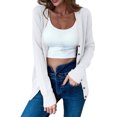 thumbnail image 2 of Cardigan Uni à Boutons devant, Chandail Tricoté à Manches Longues, Polo Décontracté Blanc TG, Cardigan, 2 of 5