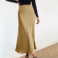 thumbnail image 1 of Pisexur Jupe Automne Mode Femmes Décontractée Confortable Couleur Unie Jupe Taille Haute Jupe Femmes, 1 of 6