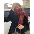 thumbnail image 3 of Christmas Tree Pattern Knit Scarf Retro Red Warm Thick Scarf Autumn Winter Coldproof Decoration Neck Guard Scarf Ladies Christmas Gift, 3 of 6