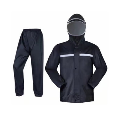 PMVFHDE Imperméable de Voyage pour Homme Combinaison de Pluie Veste Pantalon Combinaison Imperméable pour Homme Extérieur Respirant Noir,G