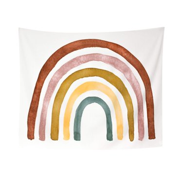 PVCS Rainbow Tapestry Wall Decor, Rainbow Wall Hanging Hand Sewn Edges Boho Colors for Home Decor