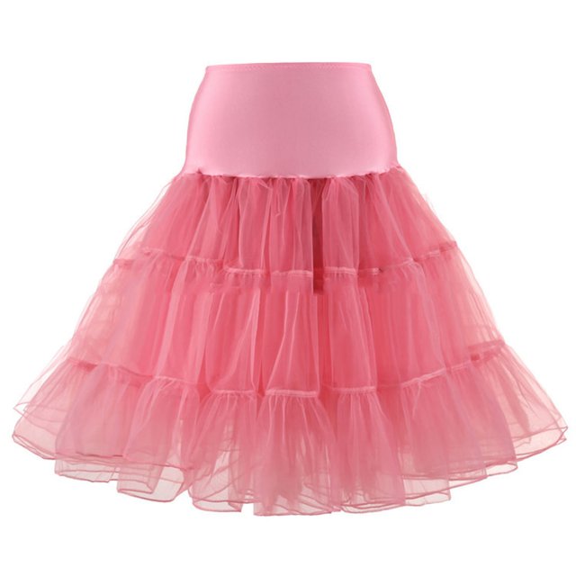 B91xZ Jupe Midi en Tulle pour Femmes, Superposée, en Maille, pour Bal, Fête, Tutu, Rouge Melon D\'eau L