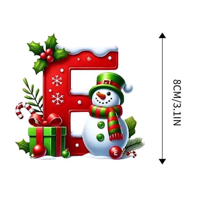 Bdday 26 Letters Christmas Tree Decoration Pendant Christmas Tree Ornaments Personalized DIY Christmas Ornaments Christmas Decoration Xmas Tree Hanging Decor Feature