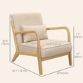 thumbnail image 3 of HOMCOM Fabric Accent Chair Velvet Armchair w/ Wood Legs Thick Padding Beige, 3 of 10