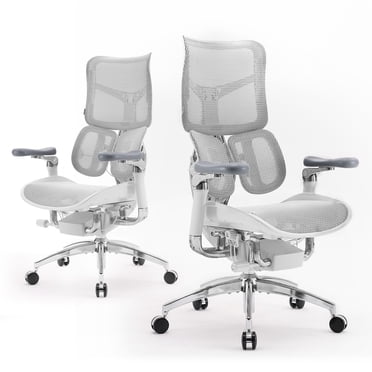 SIHOO S300 Ergonomic Office Chair, 135° Luxury Recline Chair, Design Zero-Gravity, 6D Coordinated Arm Mesh Office Chair, High-Back Desk Chair for Home Office & Gaming, 300 lb, White
