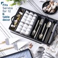 thumbnail image 2 of StorageBud Flatware Dinnerware Storage Container Set, Hard Shell and Stackable, Securely Padded & Dish Cases with Soft, Felt Dividers, Handles & Zippers for Transport, 2 of 7