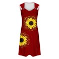 thumbnail image 4 of Penkiiy Robes de Printemps pour Femmes 2024 Décontractées Imprimées Amples Couleur Unie Col Rond Tempérament Élégantes Robes Dos Nu m Rouge, 4 of 5
