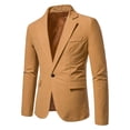 thumbnail image 1 of DPTALR Homme Décontracté Uni Blazer à un Bouton Col Rabattu Complet Manches Longues Veste, 1 of 9