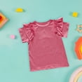 thumbnail image 2 of Kcodviy T-Shirt d'Été pour Enfants 4T Haut pour Filles Manches Courtes Col Rond T-Shirt de Pâques pour Filles Haut Uni Chemise Décontractée pour Filles pour Sortir pour 1 Filles Chandails Chemises à 7 Ans, 2 of 4